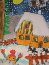 „Zimní večer“ , Karolína Vránová - MŠ Lišov, 1. místo v kategorii MŠ; celostátní soutěž Vánoční malování, vyhlašovatel DDM Šumná